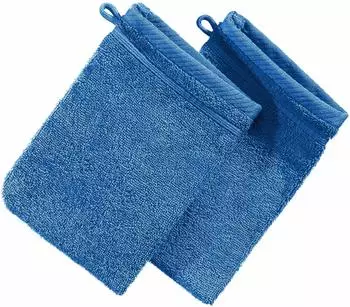 Erwin Müller Walk-Frottier Waschhandschuh Heidelberg im 2er-Pack 15x21 cm royalblau