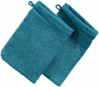 Erwin Müller Walk-Frottier Waschhandschuh Heidelberg im 2er-Pack 15x21 cm petrol