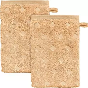 Erwin Müller Walk-Frottier Waschhandschuh Baden-Baden im 2er-Pack 15x21 cm apricot