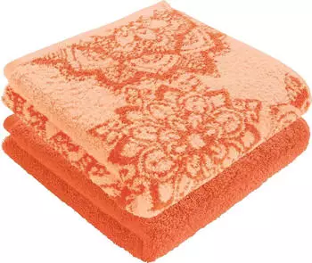 Erwin Müller Walk-Frottier Duschtuch Bühl im 2er-Pack 70x140 cm orange