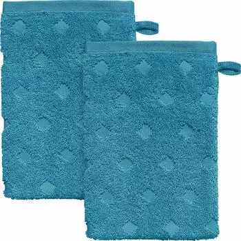 Erwin Müller Walk-Frottier Waschhandschuh Baden-Baden im 2er-Pack 15x21 cm petrol