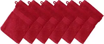 Erwin Müller Walk-Frottier Waschhandschuh Friedrichshafen im 6er-Pack 15x21 cm rot