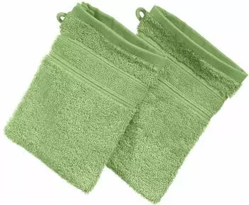 Erwin Müller Walk-Frottier Waschhandschuh Karlsruhe im 2er-Pack 15x21 cm grün