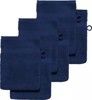 Erwin Müller Walk-Frottier Waschhandschuh Sindelfingen im 6er-Pack 15x21 cm dunkelblau