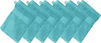 Erwin Müller Walk-Frottier Waschhandschuh Friedrichshafen im 6er-Pack 15x21 cm türkis