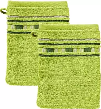 Erwin Müller Walk-Frottier Waschhandschuh Achern im 2er-Pack 16x21 cm grün