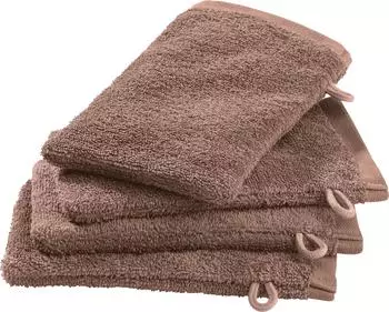 Erwin Müller Walk-Frottier Waschhandschuh Ludwigsburg im 4er-Pack 15x21 cm braun