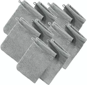 Erwin Müller Walk-Frottier Waschhandschuh Heidelberg im 10er-Pack 15x21 cm hellgrau