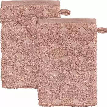 Erwin Müller Walk-Frottier Waschhandschuh Baden-Baden im 2er-Pack 15x21 cm altrosa