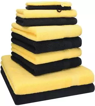 Betz Handtuch Set PREMIUM (10-tlg.) Schwarz & Gelb