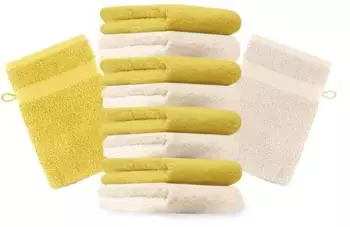 Betz Waschhandschuh PREMIUM 16x21 cm (10-tlg.) gelb und beige