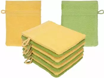 Betz Waschhandschuh PREMIUM 16x21 cm (10-tlg.) honiggelb/avocado