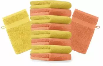 Betz Waschhandschuh PREMIUM 16x21 cm (10-tlg.) orange und gelb
