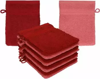 Betz Waschhandschuh PREMIUM 16x21 cm (10-tlg.) rubinrot/ himbeere