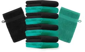 Betz Waschhandschuh PREMIUM 16x21 cm (10-tlg.) smaragdgrün und schwarz