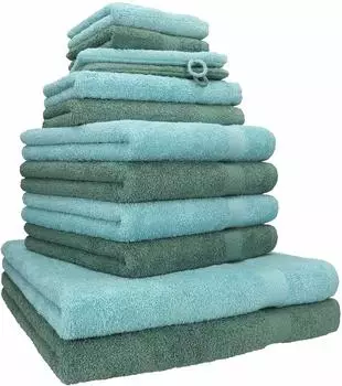 Betz Handtuch Set PREMIUM (12-tlg.) Ocean/tannengrün