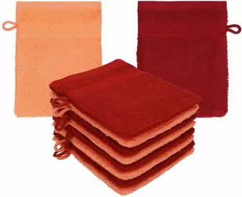 Betz Waschhandschuh PREMIUM 16x21 cm (10-tlg.) blutorange - rubinrot