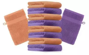Betz Waschhandschuh PREMIUM 16x21 cm (10-tlg.) lila und orange