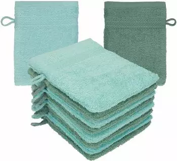 Betz Waschhandschuh PREMIUM 16x21 cm (10-tlg.) Ocean - tannengrün