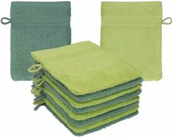 Betz Waschhandschuh PREMIUM 16x21 cm (10-tlg.) tannengrün-avocadogrün