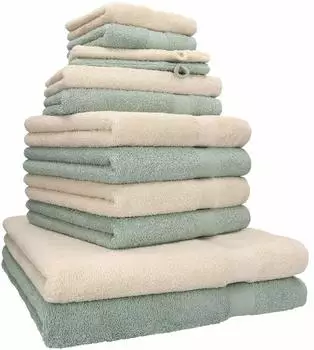 Betz Handtuch Set PREMIUM (12-tlg.) Sand/heugrün