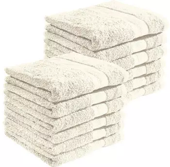 REDBEST Handtuch Chicago (12er-Pack) Walk-Frottier Uni creme, 50 cm x 100 cm
