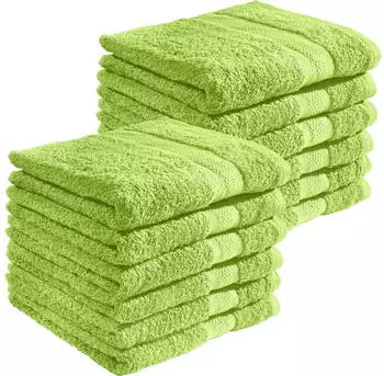 REDBEST Handtuch Chicago (12er-Pack) Walk-Frottier Uni apfelgrün, 50 cm x 100 cm