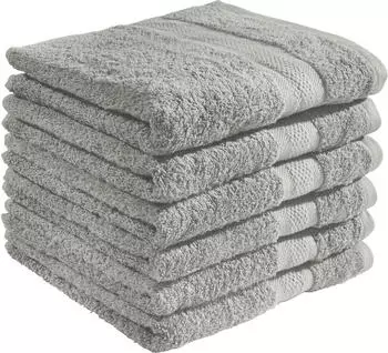 REDBEST Handtuch Chicago (6er-Pack) Walk-Frottier Uni grau, 50 cm x 100 cm