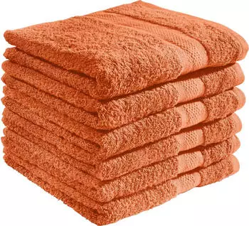 REDBEST Handtuch Chicago (6er-Pack) Walk-Frottier Uni terra, 50 cm x 80 cm