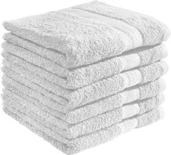 REDBEST Handtuch Chicago (6er-Pack) Walk-Frottier Uni weiß, 50 cm x 100 cm