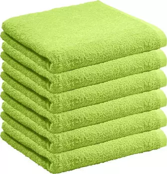 REDBEST Handtücher Oceanside (6er-Pack) Leichtfrottier Uni apfelgrün, 50 cm x 80 cm