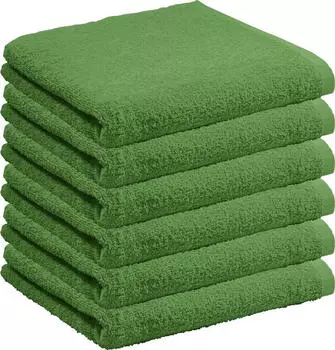 REDBEST Handtücher Oceanside (6er-Pack) Leichtfrottier Uni grün, 50 cm x 100 cm