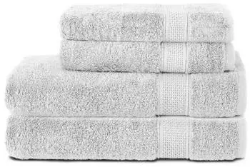 Komfortec Handtuchset 4-teilig 100% Baumwolle, 2x 50x100cm & 2x 70x140cm, Frottee, Wei&szlig; (2er-50x100-und-2er-70x140-wei&szlig;-amz)