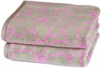 ROSS Handt&uuml;cher Bl&uuml;tenfond 50x100cm (2 Stk.) rosa (flanell, mauve) (26334916-0)
