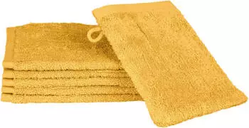 ROSS Waschhandschuh Premium 16x22cm (6 Stk.) gelb (safran) (20840032-0)