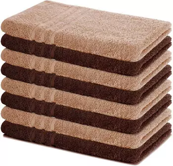 Lavea Handtuch Set Elena (8-St) 50x100 cm Cappucino & Kaffeebraun