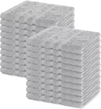 Lavea Seiftuch Set 30x30 cm Elena Frottier (20-St) Silber