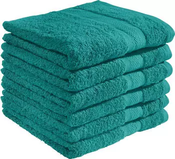 REDBEST Handtuch Chicago (6er-Pack) Walk-Frottier Uni smaragdgrün, 50 cm x 100 cm