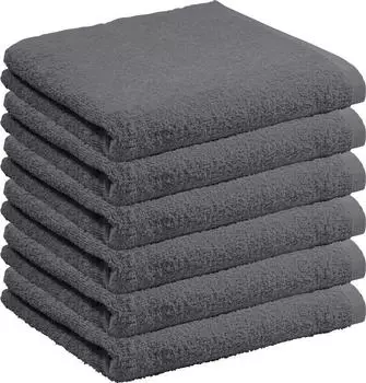 REDBEST Handtücher Oceanside (6er-Pack) Leichtfrottier Uni anthrazit, 50 cm x 100 cm