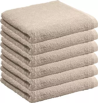 REDBEST Handtücher Oceanside (6er-Pack) Leichtfrottier Uni beige, 50 cm x 80 cm