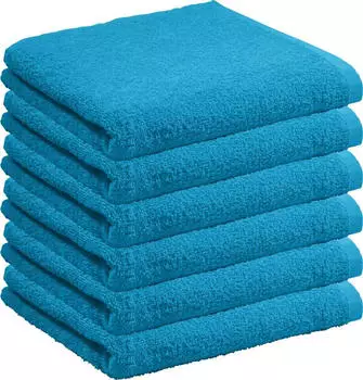 REDBEST Handtücher Oceanside (6er-Pack) Leichtfrottier Uni türkis, 50 cm x 80 cm