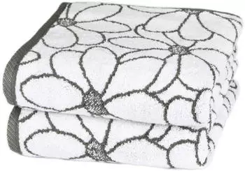ROSS Handt&uuml;cher Bl&uuml;tenfond 50x100cm (2 Stk.) schwarz-wei&szlig; (wei&szlig;, anthrazit) (79784755-0)
