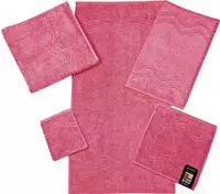 ROSS Waschhandschuh "Cashmere feeling" mit Wellen-Bord&uuml;re