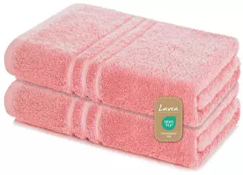 Lavea Saunahandtuch Set 80x200 cm Elena Frottee (2-St) Pastellrosa