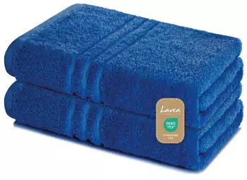 Lavea Saunahandtuch Set 80x200 cm Elena Frottee (2-St) Royalblau