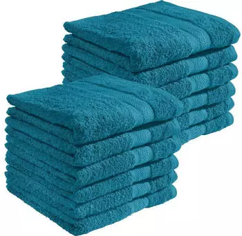 REDBEST Handtuch Chicago (12er-Pack) Walk-Frottier Uni petrol, 50 cm x 100 cm