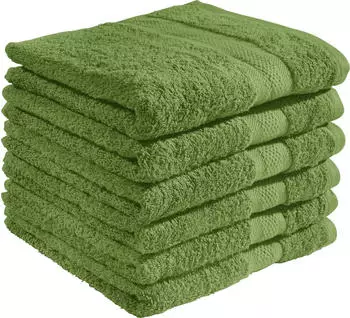 REDBEST Handtuch Chicago (6er-Pack) Walk-Frottier Uni grün, 50 cm x 100 cm