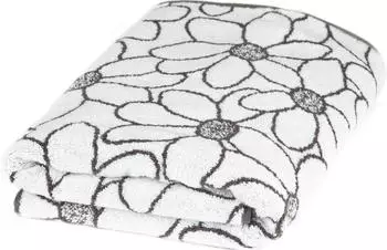 ROSS Badetuch Bl&uuml;tenfond 75x140cm schwarz-wei&szlig; (wei&szlig;, anthrazit) (33965551-0)