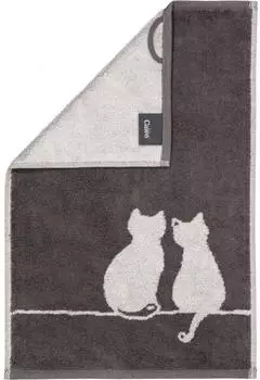Caw&ouml; Handtuch Cute Cats 6263-77 basalt/platin 30x50cm