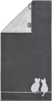 Caw&ouml; Handtuch Cute Cats 6263-77 basalt/platin 80x150cm